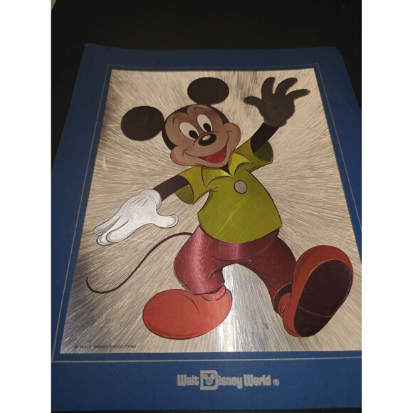 Vintage Walt Disney Mickey Mouse Matted Foil Print - 11.5x9.5" - Picture 2 of 6